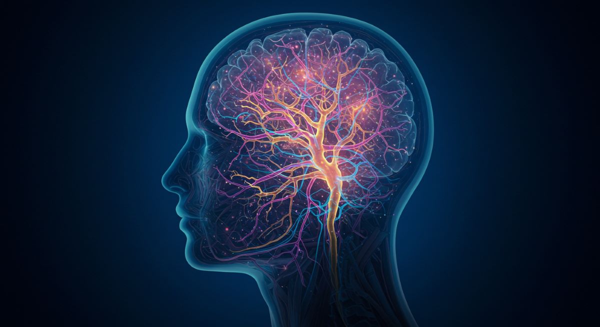 Digital illustration of a human brain with vibrant neural pathways, representing the role of subconscious mind in behavior and thought processes.